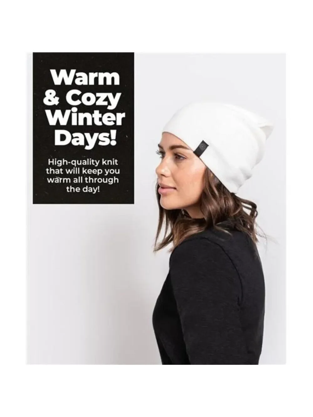 Slouchy Beanie Hat Womens Warm Cotton Soft Knit Winter Casual Daily Hat
